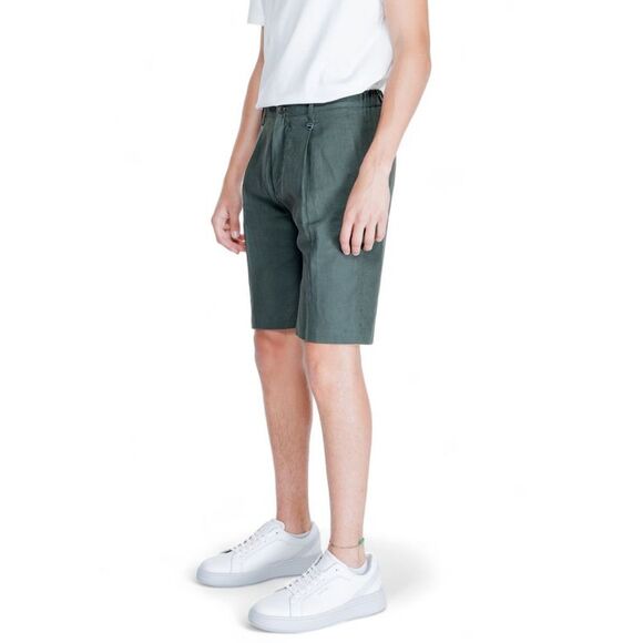 Antony Morato Green Linen Bermuda Men's Shorts